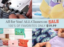 Craftsy ALL Classes sale. Every class on sale at just $19.99 or less. Grab them while you can and empty your wishlist into your cart! I just did.