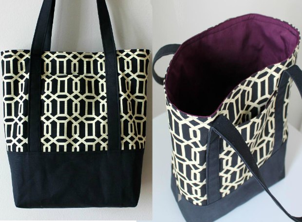 Lined Canvas Tote Bag free sewing pattern - Sew Modern Bags