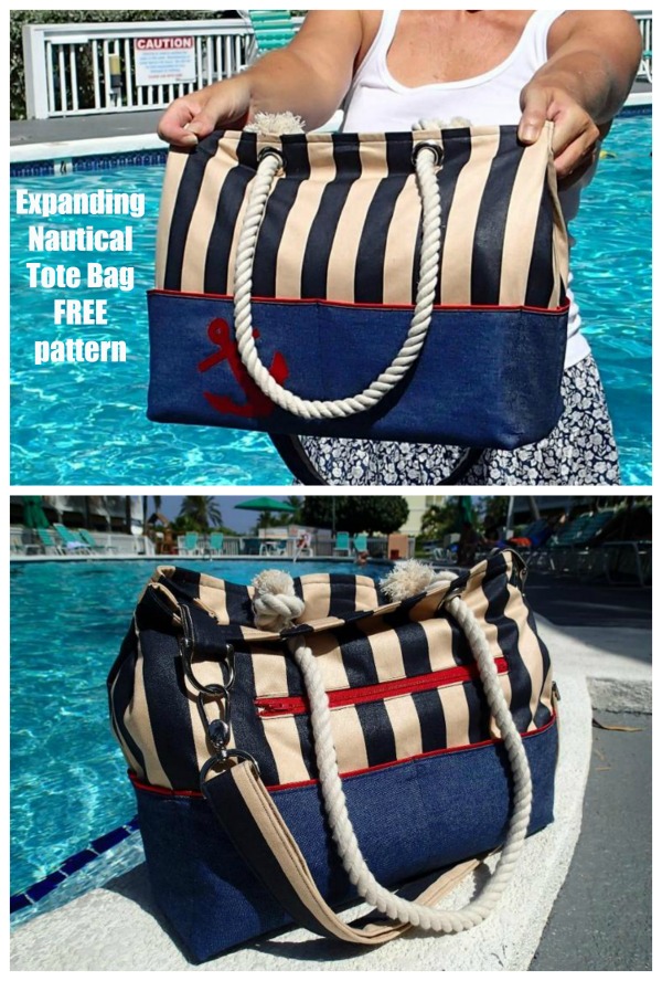 Expanding Nautical Tote Bag FREE pattern