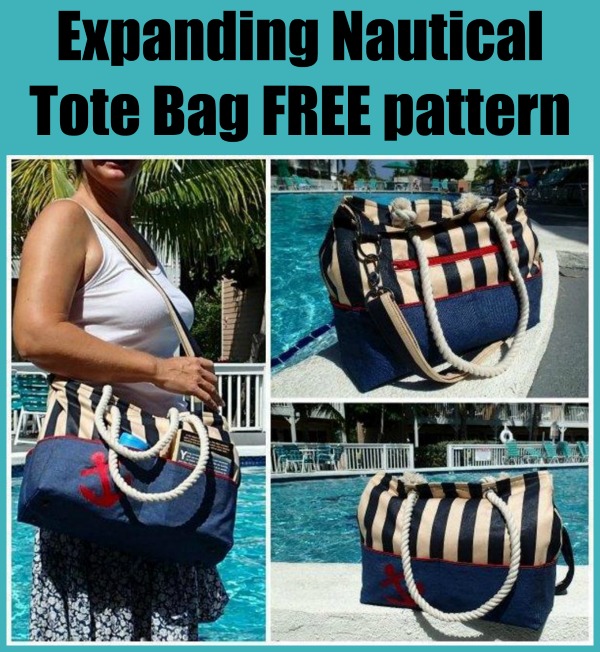 Expanding Nautical Tote Bag FREE pattern