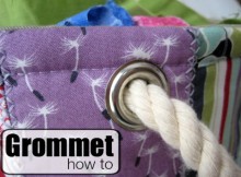How to use and install grommets. Perfect for making bags - adding handles, drawstrings and also decorative elements to your bags. Good tutorial.