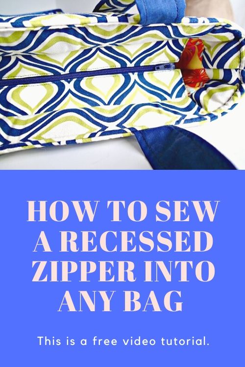 How to sew a recessed zipper into any bag free video tutorial. Sew