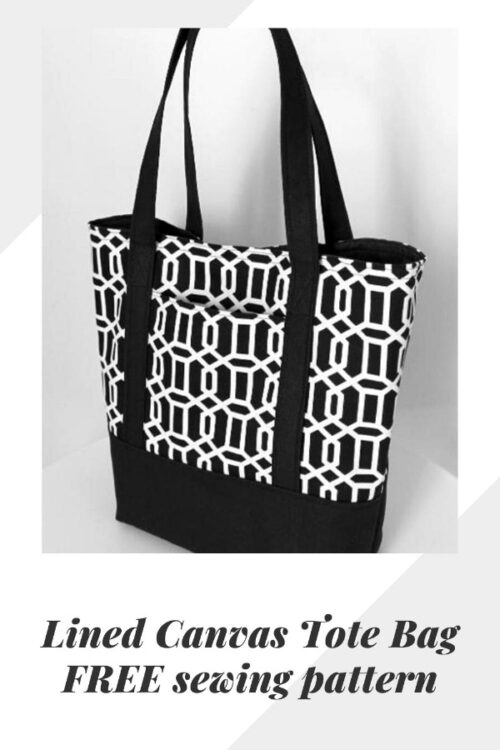 Lined Canvas Tote Bag free sewing pattern - Sew Modern Bags