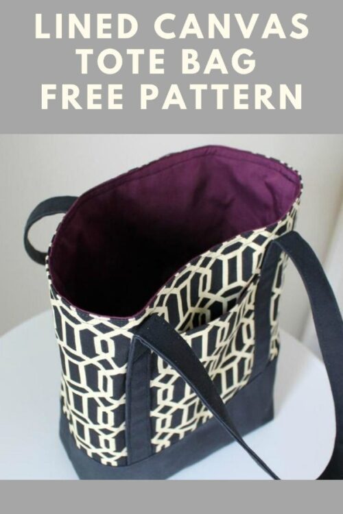 Lined Canvas Tote Bag free sewing pattern Sew Modern Bags