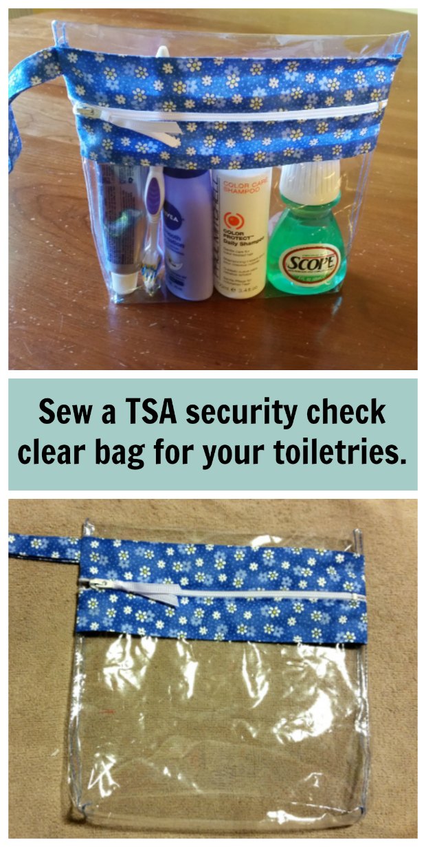 Make a TSA Screening Toiletry Bag FREE sewing tutorial