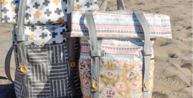 Fully featured backpack with free sewing pattern and step by step tutorial. Has a roll over top so you can add more or less and keep the bag the right size for the contents. Great school backpack for the kids too.
