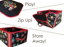 2-in-1 playmat and toy storage tote - sewing pattern. My kids love these. We have a roads one for their cars and a farmyard one too. Now my niece wants me to make her one for playing with her Barbies. Play, zip, move and store!