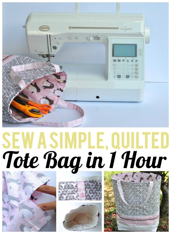 1 Hour Quilted Tote Bag FREE pattern