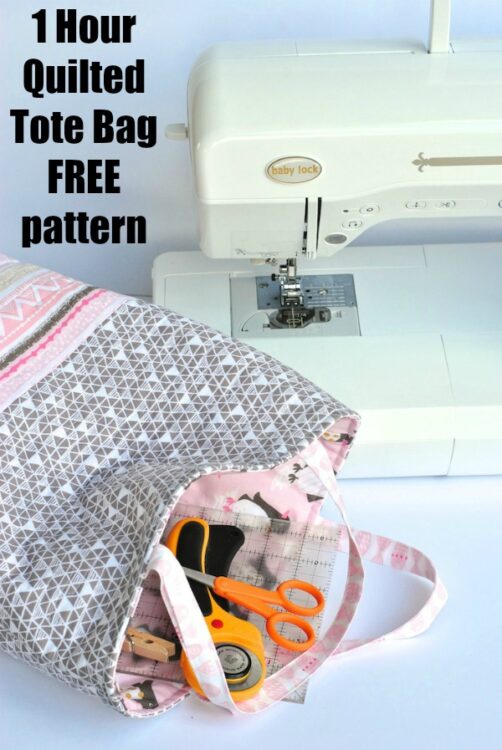 1 Hour Quilted Tote Bag FREE sewing pattern - Sew Modern Bags