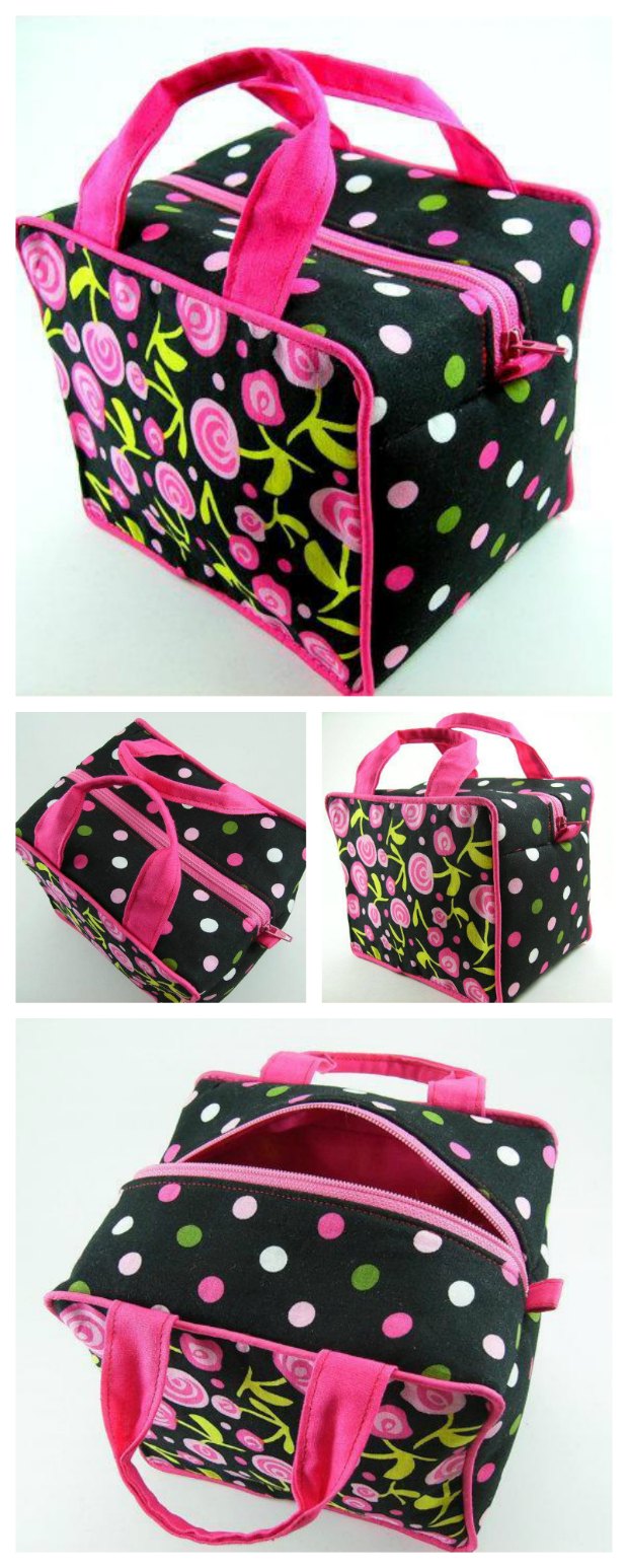 Stunning boxy cosmetics bag sewing pattern