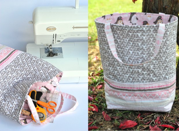 1 Hour Quilted Tote Bag FREE sewing pattern - Sew Modern Bags