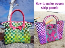 Videos for how to make woven strip panels for use in bag making. These are fully reversible, finished on both sides, and already stabilized. I love the ombre effect.