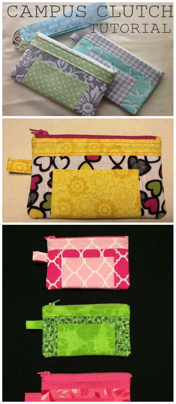 This little wristlet clutch bag is just what I need for a night out. It's a free sewing pattern, and I've been making them as gifts too. Everyone loves this little bag!