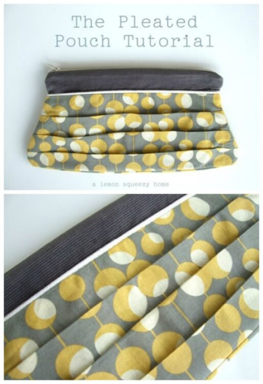 Pleated Pouch clutch bag FREE sewing pattern Sew Modern Bags