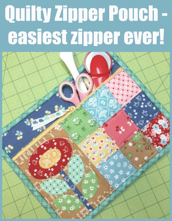 An innovative and very pretty way to sew a simple zipper pouch.  This method makes sewing the zipper super-easy and the binding is so cute too!