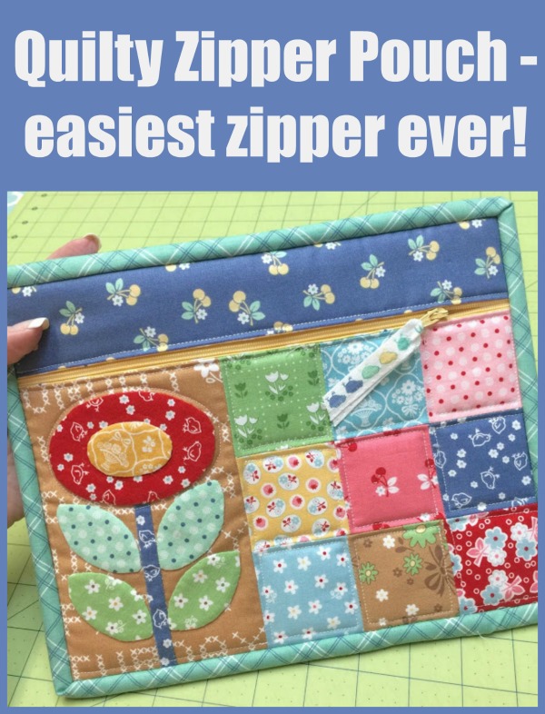 Quilty Zipper Pouch - easiest zipper ever?