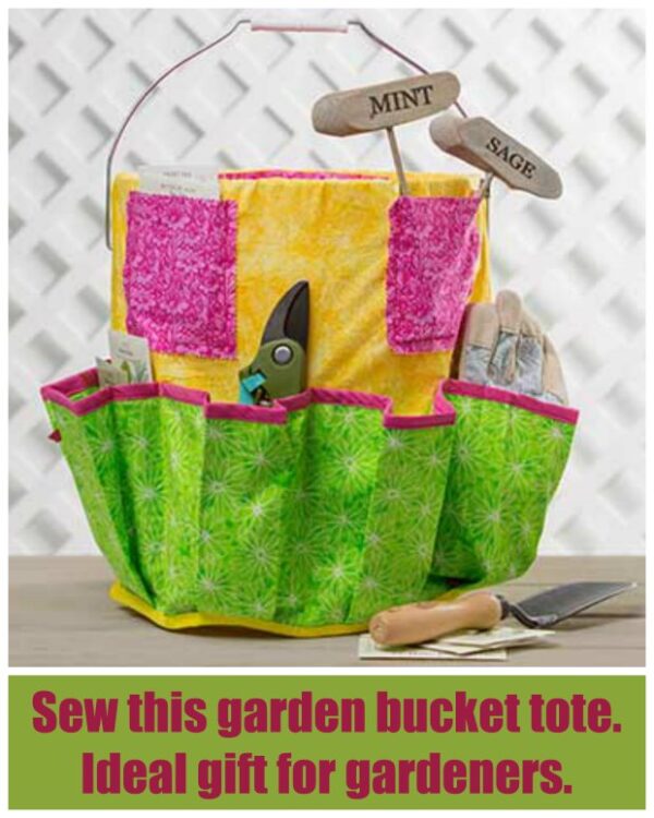 Garden Bucket Tote Bag FREE sewing pattern Sew Modern Bags