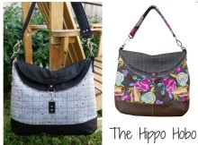 I love the double flap at the top of this Hippo Hobo Bag. Looks really stylish. Bag can be made with leather or faux leather accents or all with fabrics too. Instructions for both.