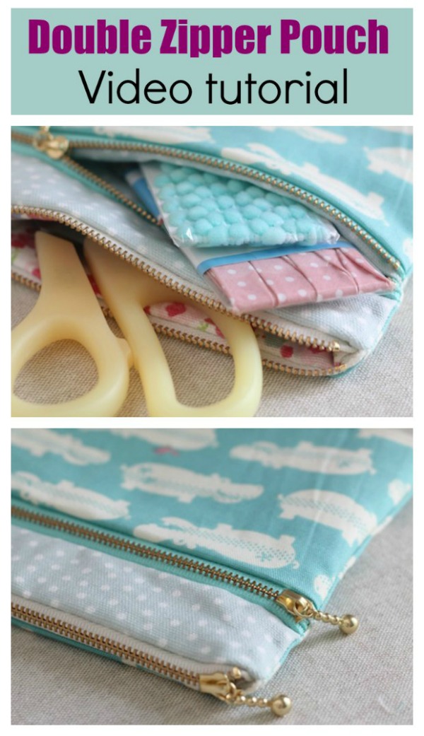 Double Zipper, Double Gusset Bag FREE sewing video tutorial - Sew