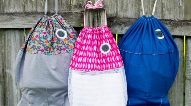 DIY Fish Laundry Bag FREE sewing pattern for kids - Sew Modern Bags