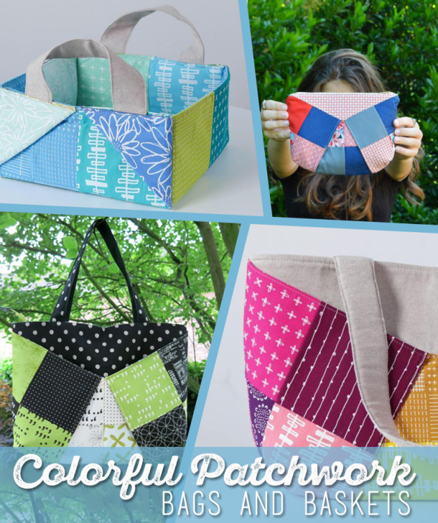 Craftsy video class - learn to sew Colorful Patchwork Bags and Baskets. Love these projects, they appeal to the quilter in me with all of the patchwork, but they'd work equally well with solids too. The instructor is so lovely, makes me feel she's right here with me.