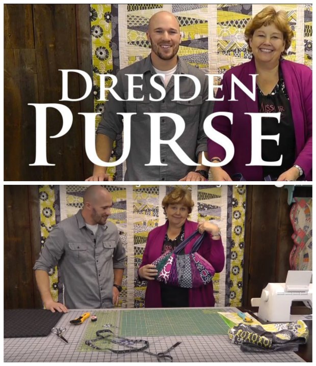 Full video tutorial for how to make this Dresden Purse using fabric scraps, or left overs from quilting. There's even a cute guy in the video too!