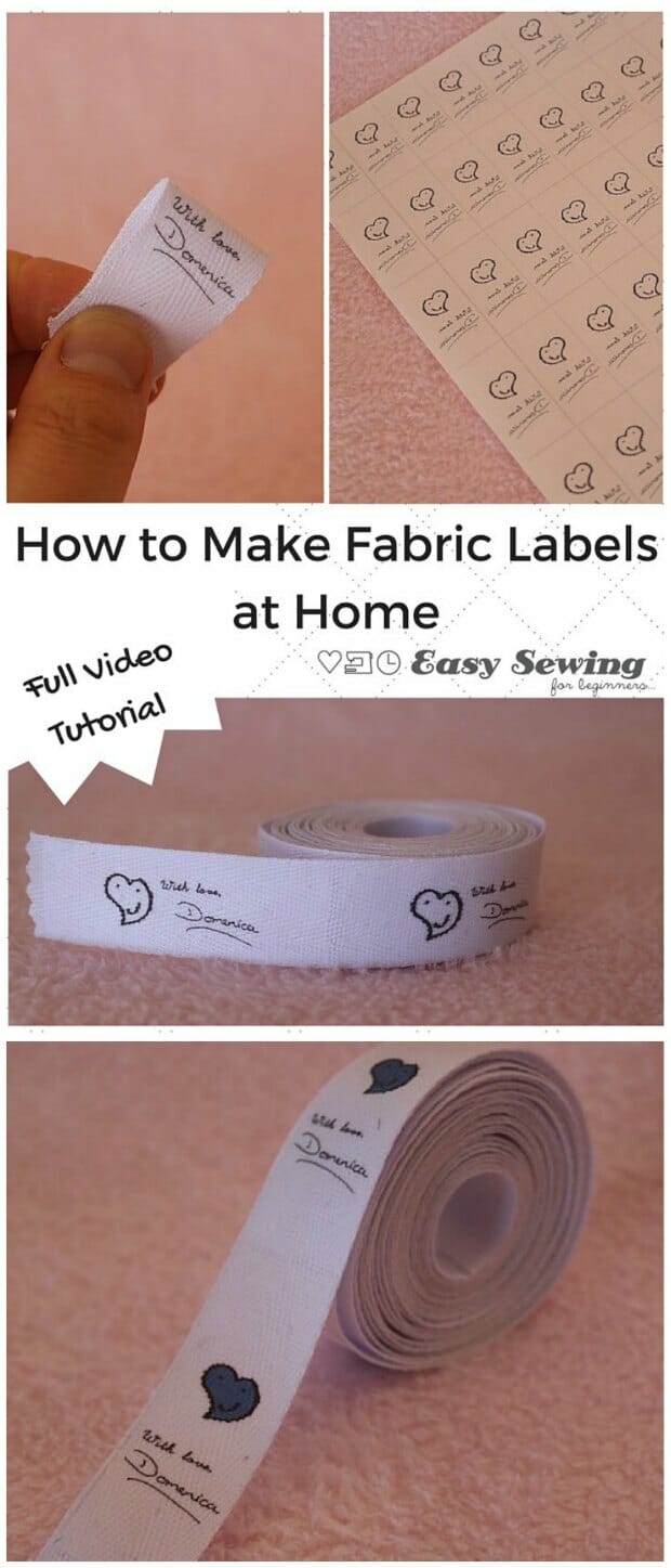 How to make your own custom labels at home using transfer paper, your printer, an iron and twill tape. Makes create labels to add to your own bags and clothing projects. With video tutorial too.