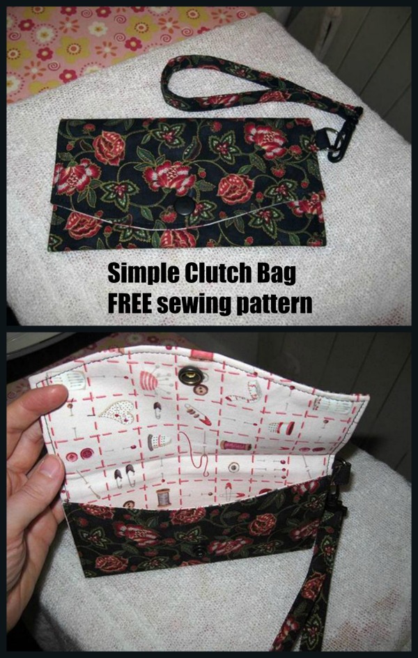 Simple Clutch Bag FREE sewing pattern