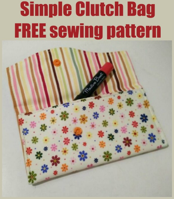 Simple Clutch Bag FREE sewing pattern