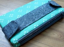 The perfect wallet sewing pattern? Space for cards, 2 pockets for notes etc, 2 zipper pockets for coins and even holds a phone! Optional wrist strap AND it comes with a full step by step sewing video. It's a winner!