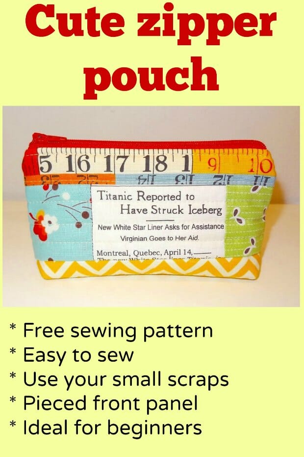 Essential Zipper Pouch FREE sewing pattern.