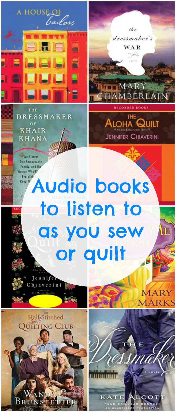 Novels with a sewing or quilting theme that you can listen to in your sewing room. Listen to these audio books for free.