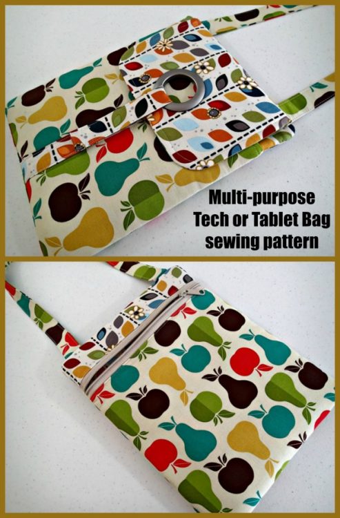Multi-purpose Tech or Tablet Bag sewing pattern - Sew Modern Bags