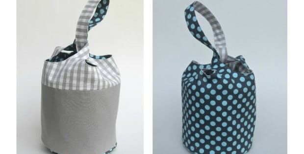 Free sewing pattern and full photo tutorial for this fully-reversible bucket tote bag. I'm making some in nursery fabrics as baby shower gifts - handy and they hang up too.