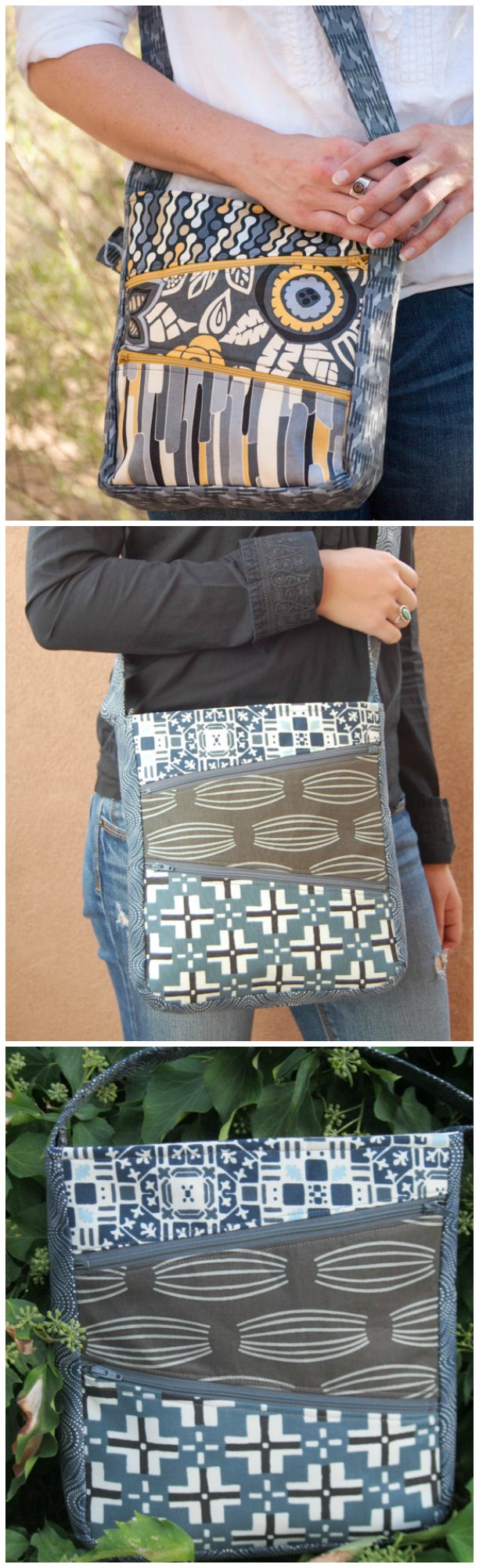 Great bag sewing pattern.  Sometimes you just can't have too many pockets when you need to stay organised.  One of my favorite daytime bags to sew.