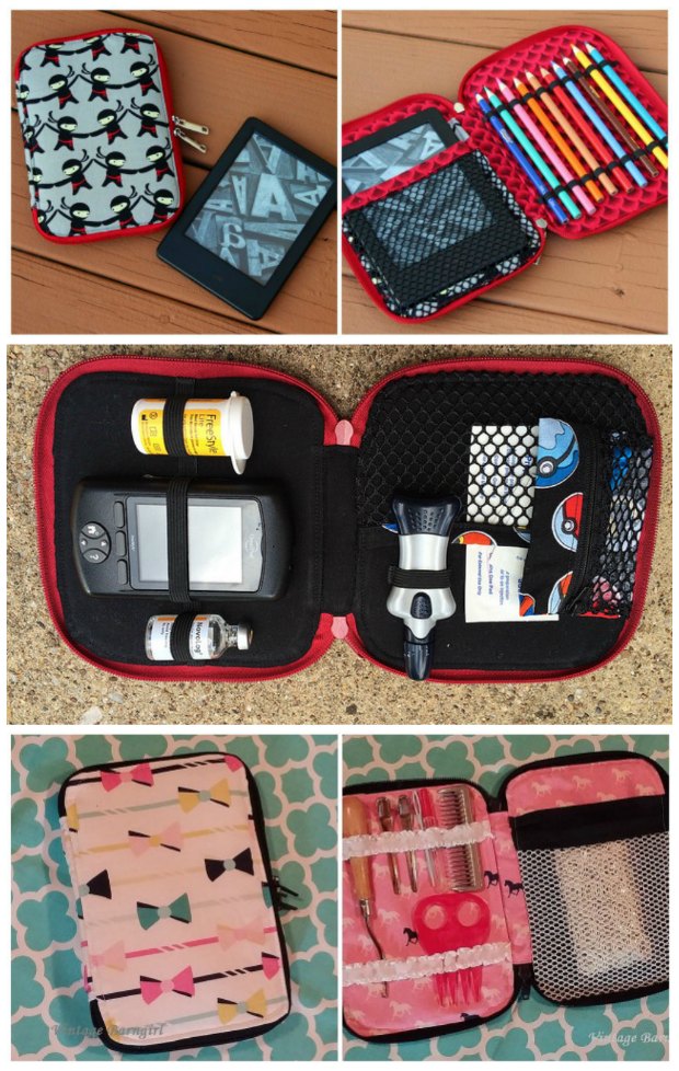 Sewing pattern for 3 different sizes zipper cases. Perfect for organisers, kids art supplies, diabetic supplies case, sewing supplies, crochet etc. Got to have this pattern in your stash.