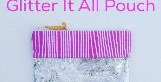 Sew your own glamorous glitter pouch. Silver is fun, but gold can be glamorous. Or use pastels for a wedding? Holiday colors? Love this glitter bag idea.
