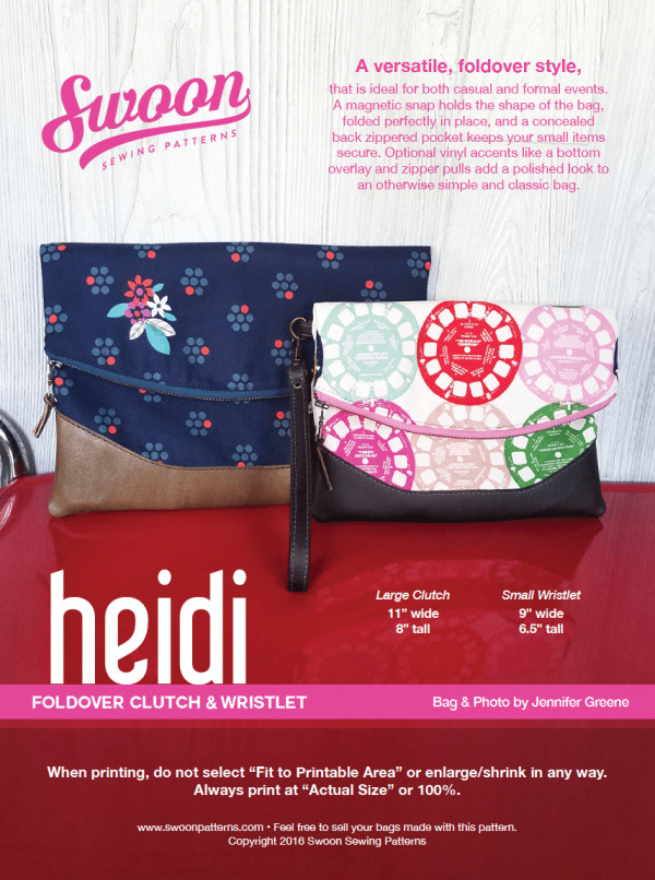 Heidi Fold Over Clutch Bag FREE sewing pattern and video - Sew Modern Bags