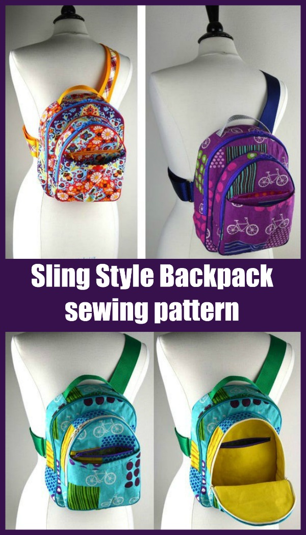 Sling Style Backpack sewing pattern