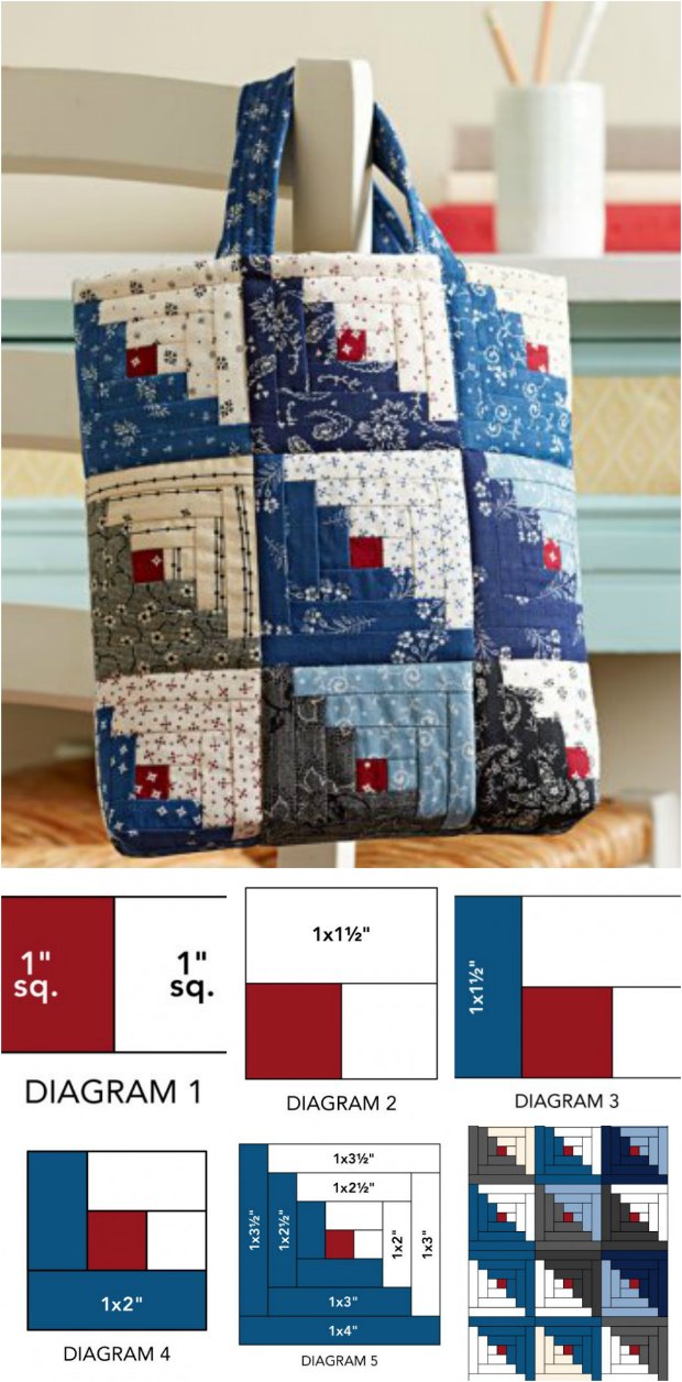 quilted tote bolsa pattern