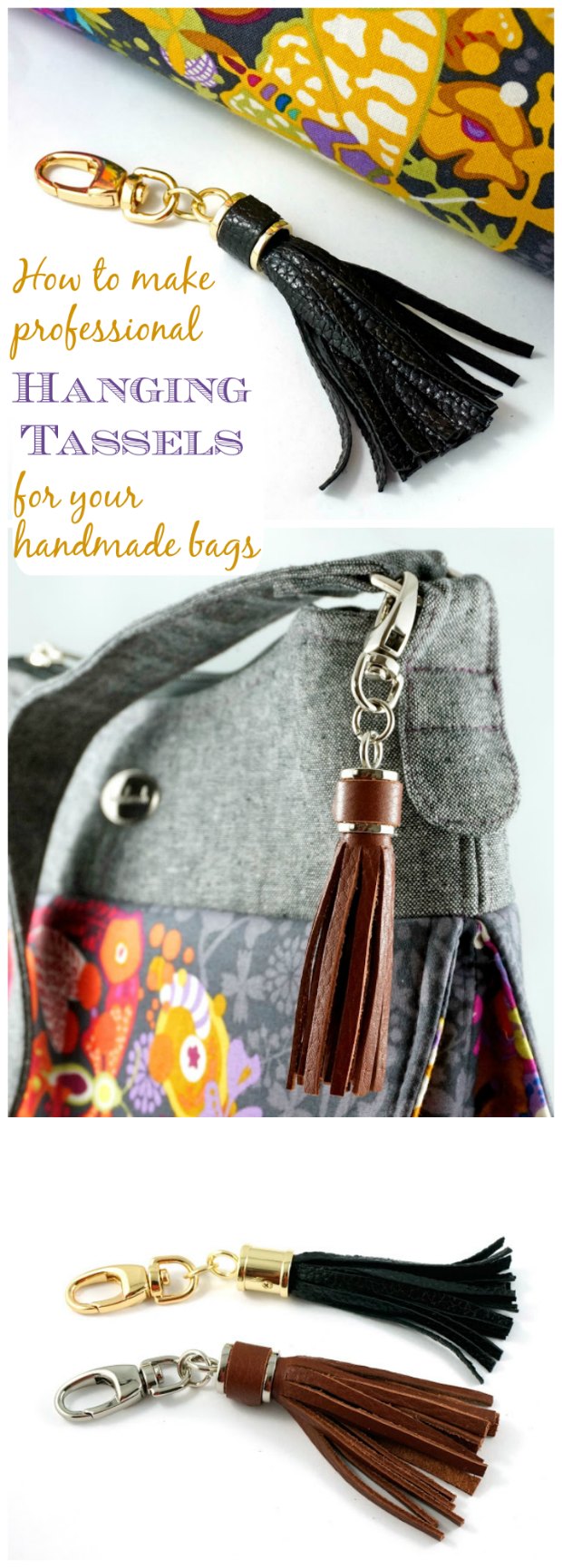 How to make tassels for your handmade bags.  You can also use suede and narrow suede cord for this too.