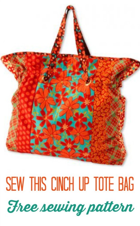 Cinch Up Tote Bag FREE sewing pattern - Sew Modern Bags