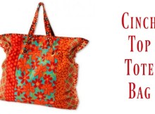 Free sewing pattern for this cinch top tote bag. Easy to piece and adapt to any size you like.