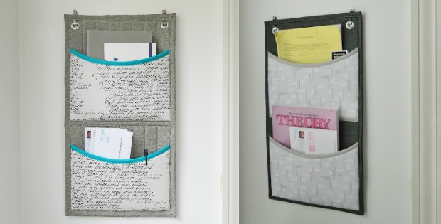 Learn how to sew this wall pocket organiser to keep all your stuff neat and tidy. Free sewing pattern.
