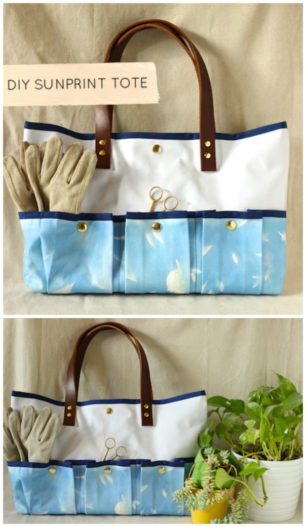 Sunprint Gardening Tote Bag FREE sewing pattern