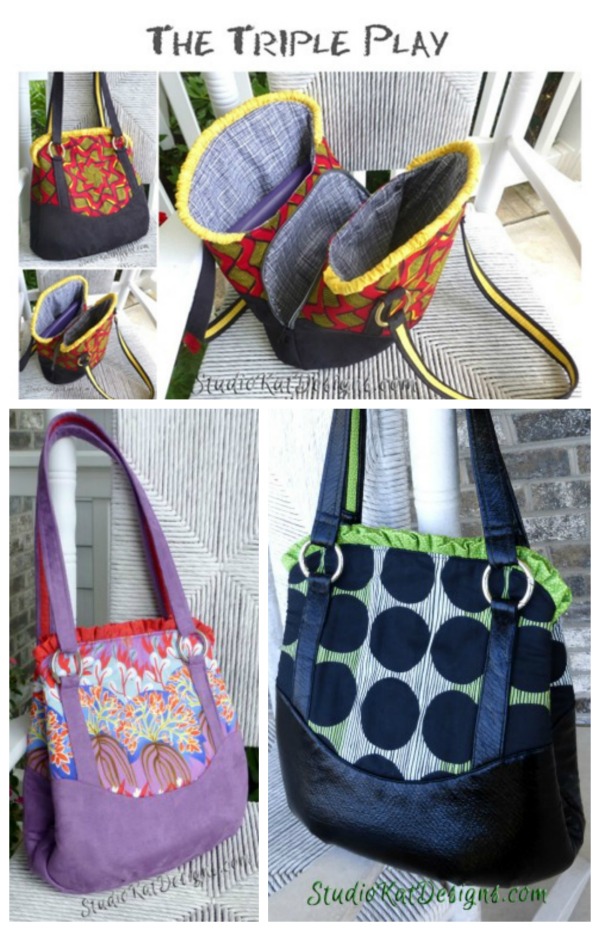 Triple Play Handbag sewing pattern