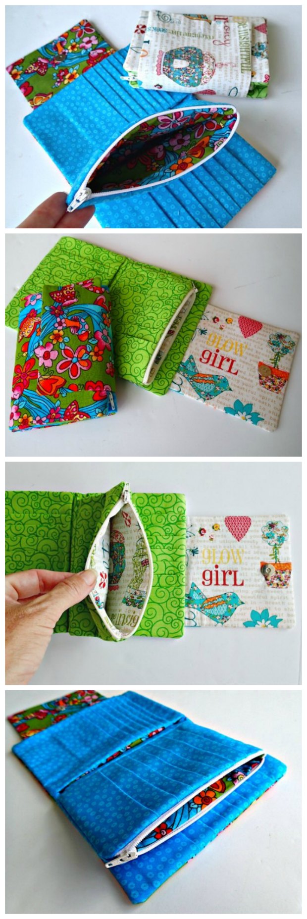Wallet sewing pattern with room for 28 cards, plus zipper pocket, full width space for notes and even for a small phone. There's a reason this is called the Ultimate wallet!