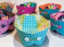 Storage 'boats' sewing pattern. Lie flat or stack when not being used.