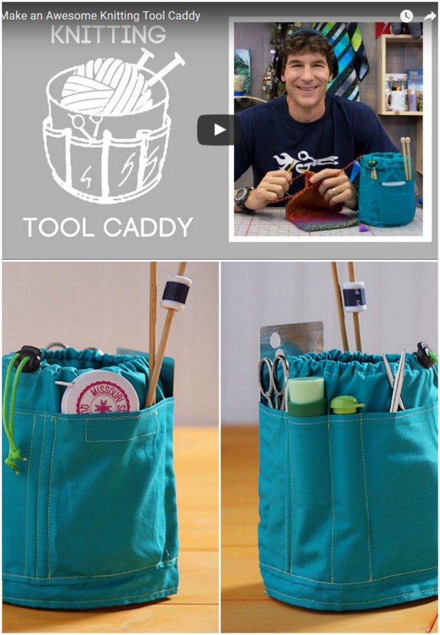 Sew a craft caddy for your tools and projects - video tutorial for ANY size.