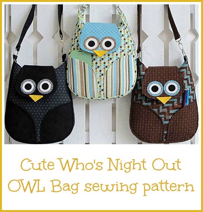 Owl bag sewing pattern. Such as awesome design and a hoot to sew. My kids love these owl bags.